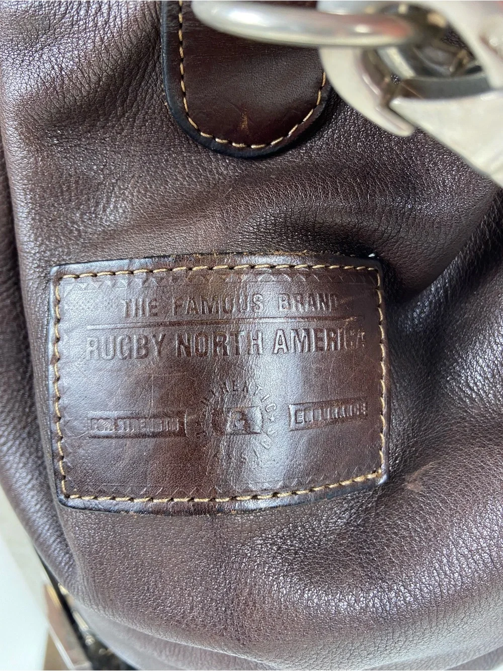 Vintage Rugby North America Brown Leather Bucket Backpack 🤎
